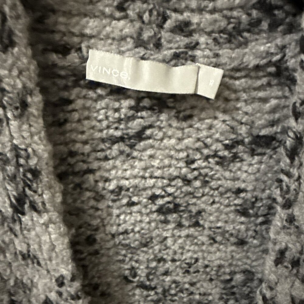 Vince Marled Wool cashmere Blend Belted Gray Sweater Coat cardigan Size XS - Picture 8 of 11